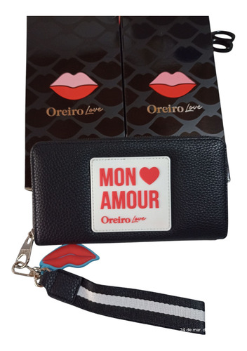 Billetera Oreiro En Caja Negro Liso
