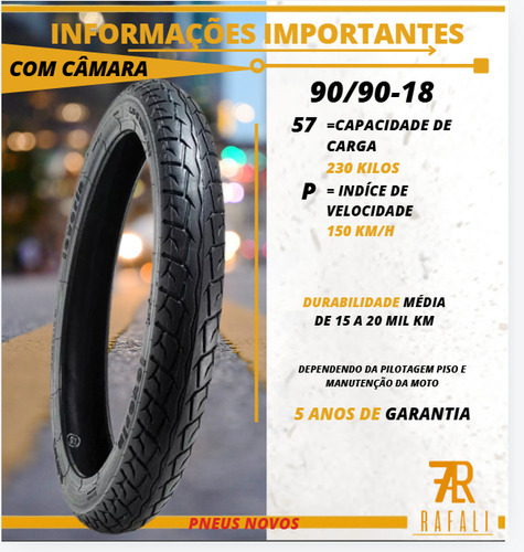 Par Pneu 80/100-18 E 90/90-18 Levorin Com Camara