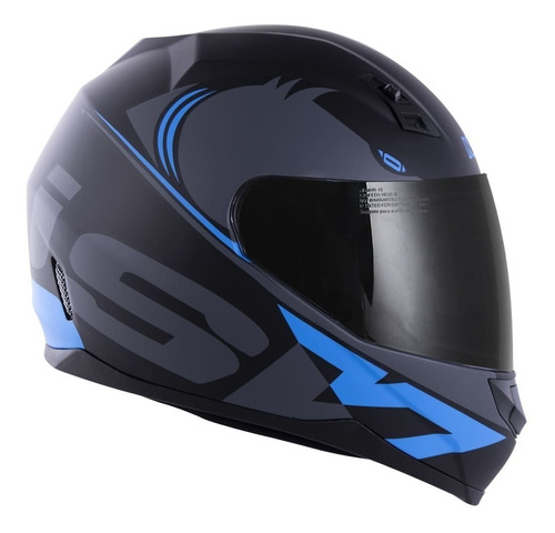 Capacete para moto  integral Norisk  FF391 Stunt  preto-fosco e azul squalo tamanho 60 