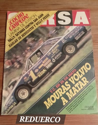 Revista Corsa 1009 Año 1985 Sin Lámina 31/10 Rally Cocho (Usado)