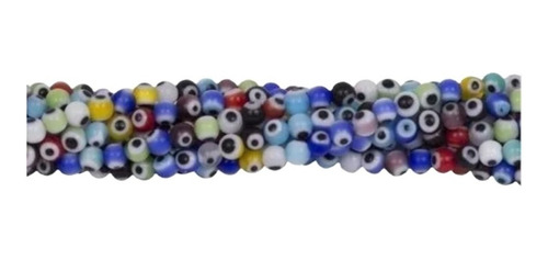 Ojo Turco Multicolor De Cristal Redondo 4mm Bisuteria 10pzs