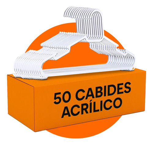 Cabide acrílico premium kit 50 unidades cor transparente Libery Casa