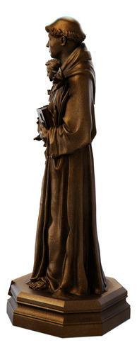 Estátua Santo Antônio De Pádua - Imagem Cor Cor Cobre Antigo