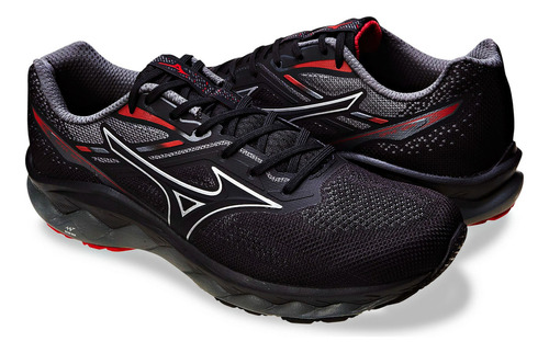 Tênis De Corrida Masculino Wave Way 5 Em Tecido Knit Mizuno