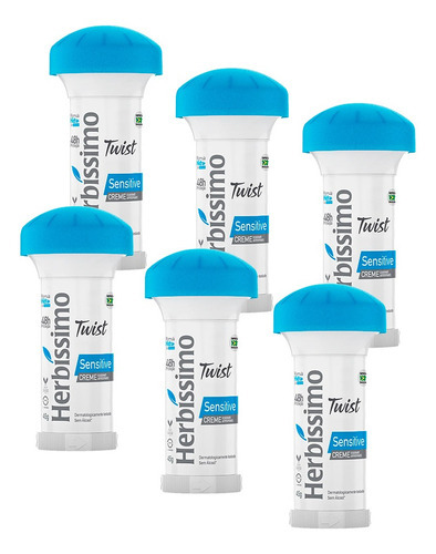 Desodorante Creme Herbissimo Sensitive Proteção 48h 45g 6 Un