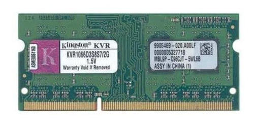 Imagem 2 de 2 de Memória Notebook 2x 2gb Ddr3 1066 Kingston Kvr1066d3s8s7/2g