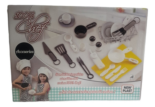 Accesorios Cocina 100 % Cheff Juguetes Infantil New Plast Color Multicolor