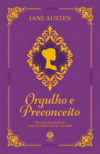 Libro Orgullo y prejuicio de Jane Austen Edición especial de lujo de 210 años, tapa dura, 2023, en la editorial portuguesa Garnier