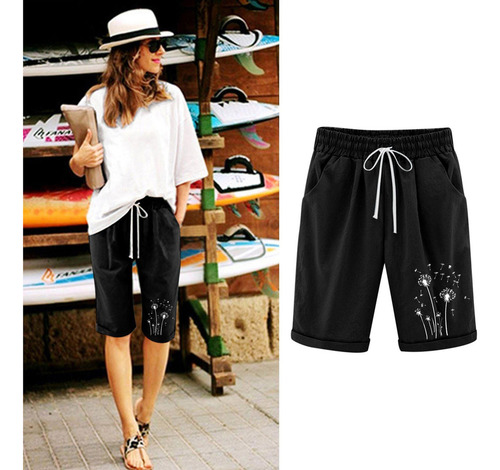 Mn Pantalones Cortos De Lino De Algodón De Talla Grande Con