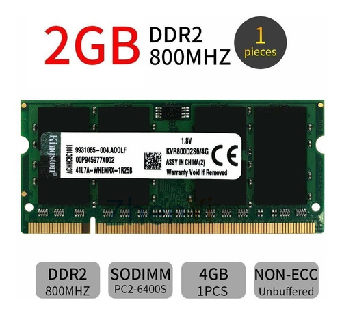 Memoria Ram Laptop 2gb Ddr2 Pc2-5300/667mhz Pc2-6400/800mhz