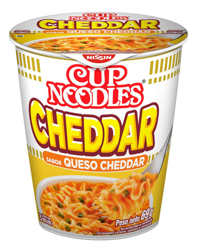 Fideos Cup Noodles Nissin Sabor Queso Cheddar 69 Gr.