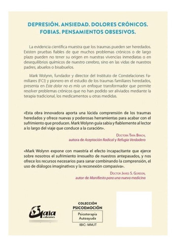 Imagen 2 de 7 de Este Dolor No Es Mio - Mark Wolynn - Gaia - Libro Nuevo