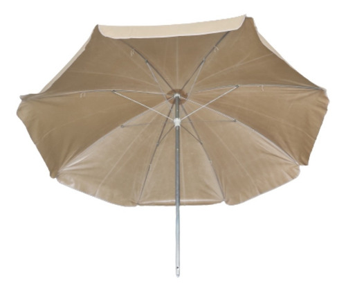 Parasol Sombrilla Lona Gruesa Acero Beige 2.40 Mt Diam Imper