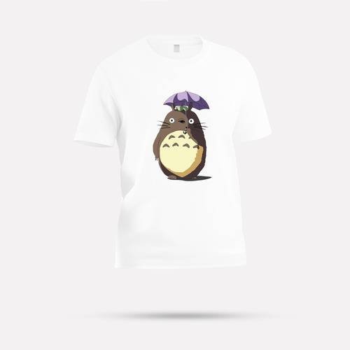 Polera De Totoro Con Su Paragua Morado