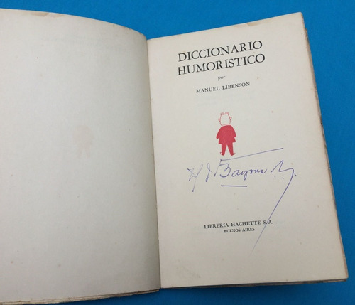 Diccionario Humorístico Manuel Libenson 1954 Hachette