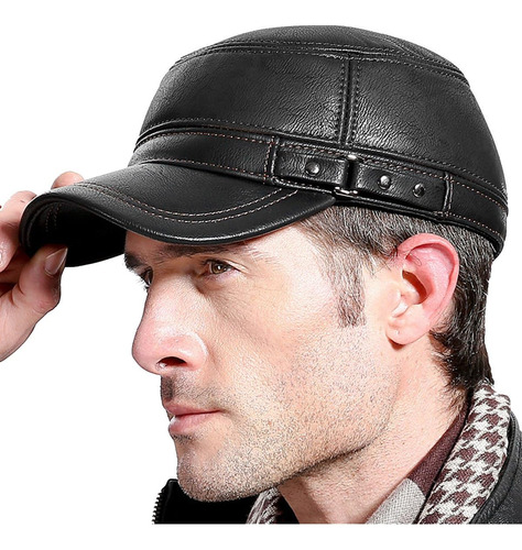 Sumolux Hombres Gorra De Cuero Sombrero Para Hombre Con Orej