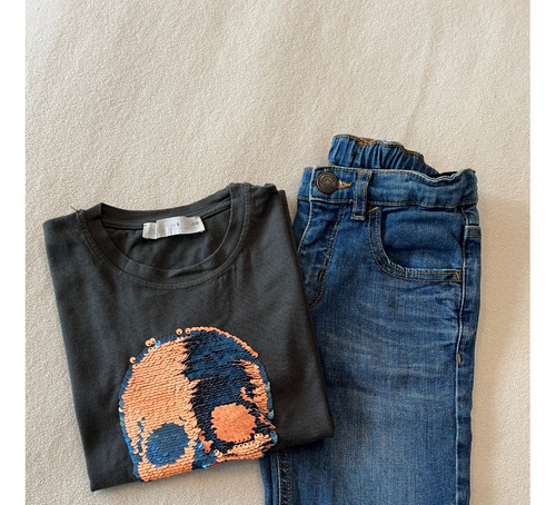 Lote Ropa Niño T6 Zara, Bermudas Jean + Remera