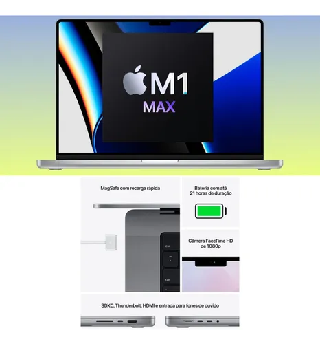 Macbookpro 16 M1 Max Apple, 32gb, Ssd 1tb Cinza Oferta Macbookpro 16 M1 Max Apple, 32gb, Ssd 1tb Cinza Oferta