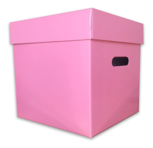 Caja Cubo Diseño Carton 40x40x40cm Color Rosa