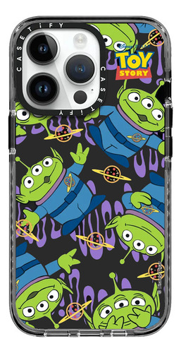 Case iPhone 15 Pro Max Toy Story Aliens Negro Transparente