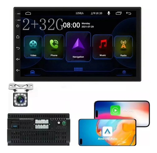 2+32g 7 Pulgadas Doble Din Android Coche Estéreo Con Carplay