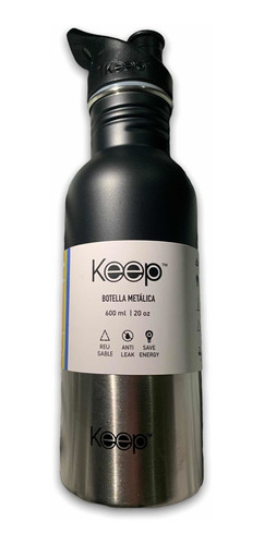 Botella Deportiva Metalica Acero Inox Ultraligero Keep 600ml