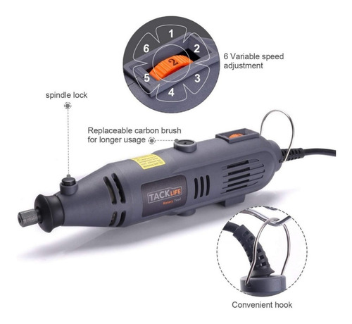 Herramienta Rotativa Tacklife Tipo Dremel