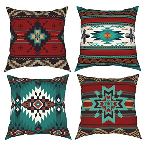 Western Native American Throw Pillow Covers 18x18 South...