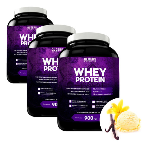 Kit Suplementação Essencial E Principal Para Dieta- Whey Pro Creme De Baunilha