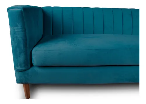 Sofa Sorrento 3 Cuerpos Tela Velvet Vivian - Latam Home