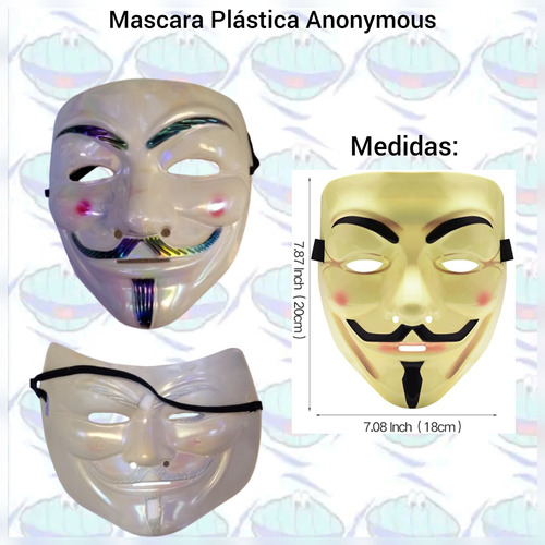 Mascara Plástica Anonymous Disfraces