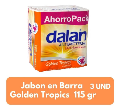 Imagen 1 de 2 de Jabón En Barra Dalan Golden Tropics 3pack Bulto 24 Paq 115gr