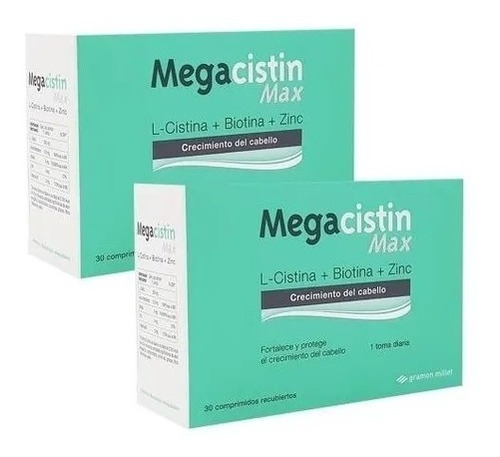 Megacistin Max X 30 Comp Anti-caida Cabello Combo X 2 Cajas