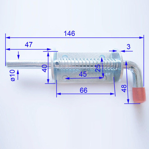 ) Cerradura De Metal Cerrojo De Resorte 5,8'' Con Empuñadura