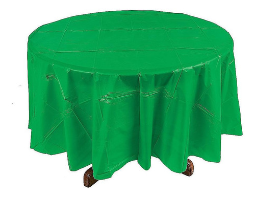 Fun Express Mantel Redondo De Plástico Verde (82) - Artículo