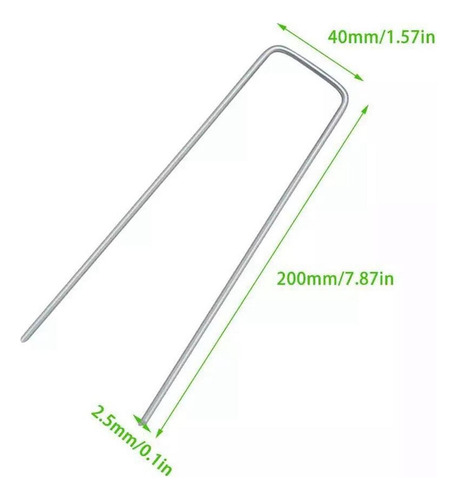 50 Grapas De Acero Para Jardín, Grapas Para 2,5x4x200mm