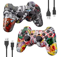 Comprar 2-pack Controladores Ps3 Recargables Con Vibracin Y Estilo