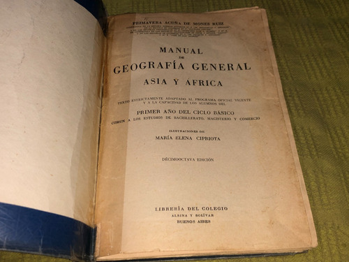 Manual De Geografia General Asia Y Africa - Mones Ruiz