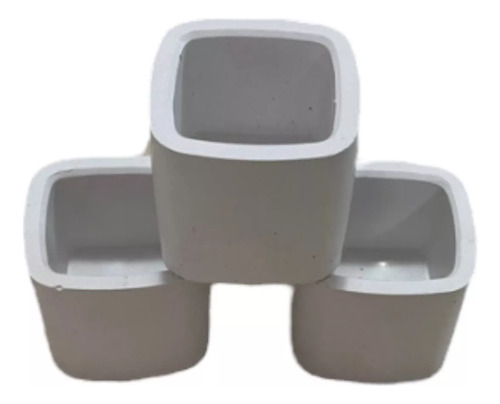 Maceta De Yeso Cuadrada Souvernir Velas Cera Soja Decoracion Blanco 50 Unidades