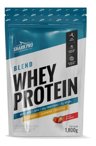 Whey Protein Blend 1,8kg Shark Pro Refil Conc. Isolado Hidro