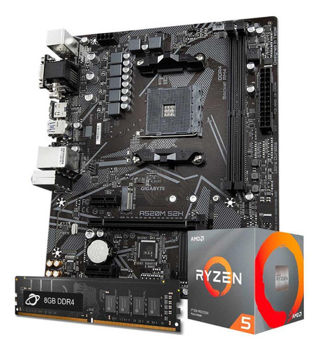 Kit Upgrade Ryzen 5 5600x + Gigabyte A520m S2h + Ram 8gb