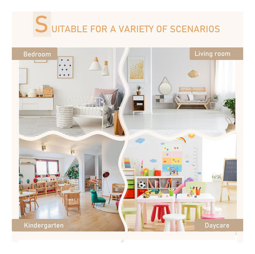 Mesa Y Silla De Niños De Madera Qaba Ideal Para Artes, Linda