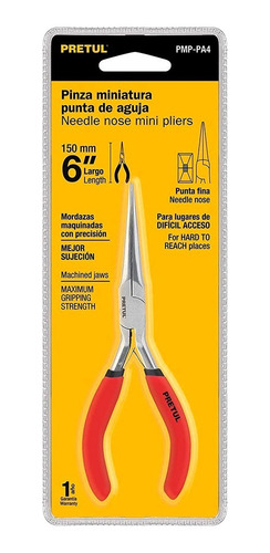 Pinza Miniatura Punta De Aguja Pretul Pmp-pa4 5 Pulgadas Mv Electronica