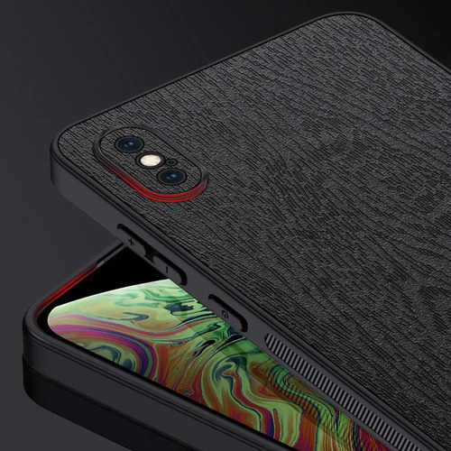 Funda For iPhone Series Cuero Grano Árbol+mica