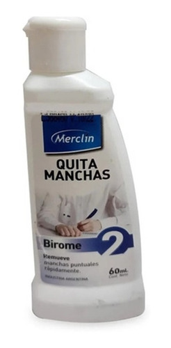 Limpiador Removedor Quita Manchas Birome Merclin 60 Ml 