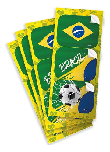 Adesivo Decorativo Brasil Copa 2022 - 12 Unid - Festcolor