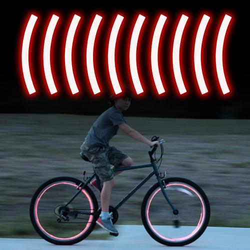 Cinta Adhesiva Reflectante Para Bicicleta, 10 Unidades