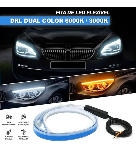 comprar Par Fita Barra Led 60cm Drl Farol Com Função Seta Sequencial