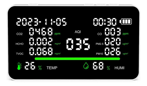 Monitor De Calidad Del Aire 11 En 1, Co2/voc/aqi/pm2.5/therm