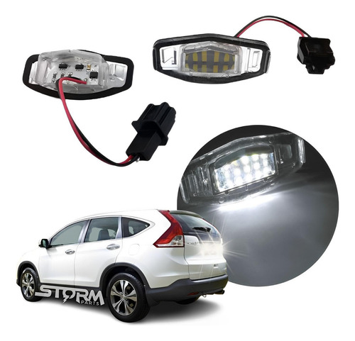 Luz Placa Led Honda Crv 2012 A 2016 Iluminação Branca Par